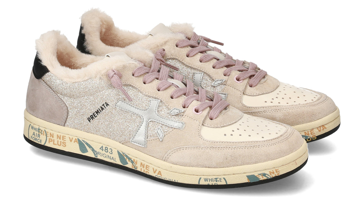 スニーカー PREMIATA BSKT-CLAYD-6780 Sneakers Basket Clay in pelle BSKT CLAYD 6780