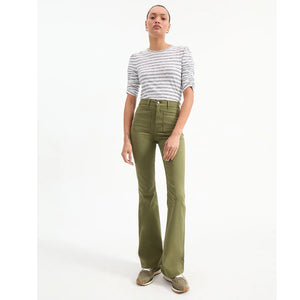 Veronica Beard- Beverly High Rise Skinny Flare Twill Pants