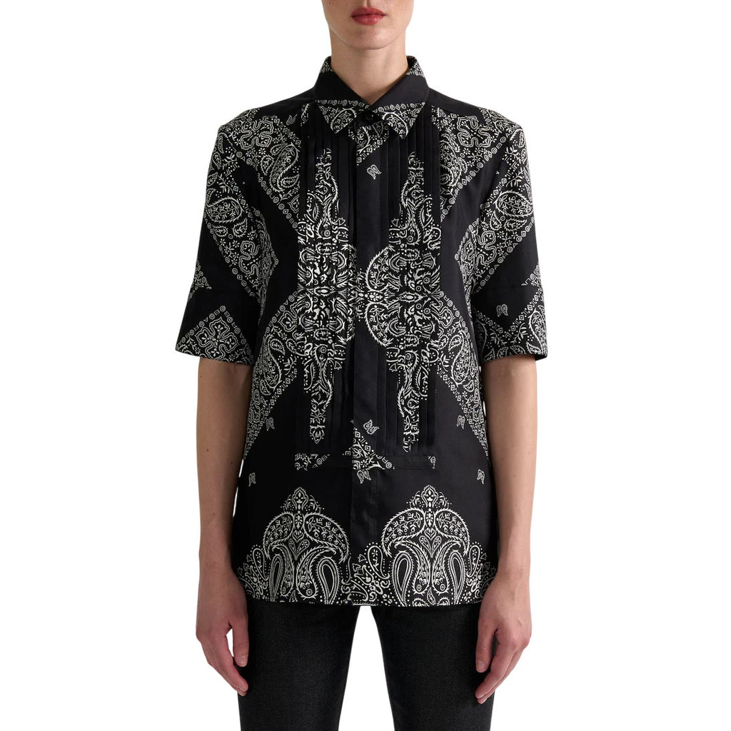 Barbara Bui- Bandana Print Silk Twill Bib Shirt