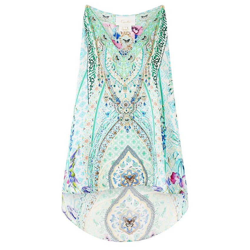 Camilla- Tank Top with Strap Bead Detail