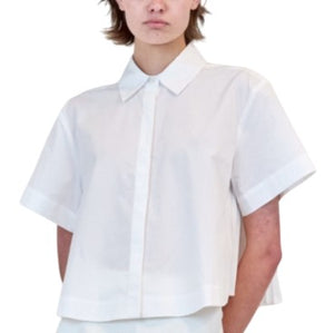 Jonathan Simkhai- Bernie Short Sleeve Pleated Top