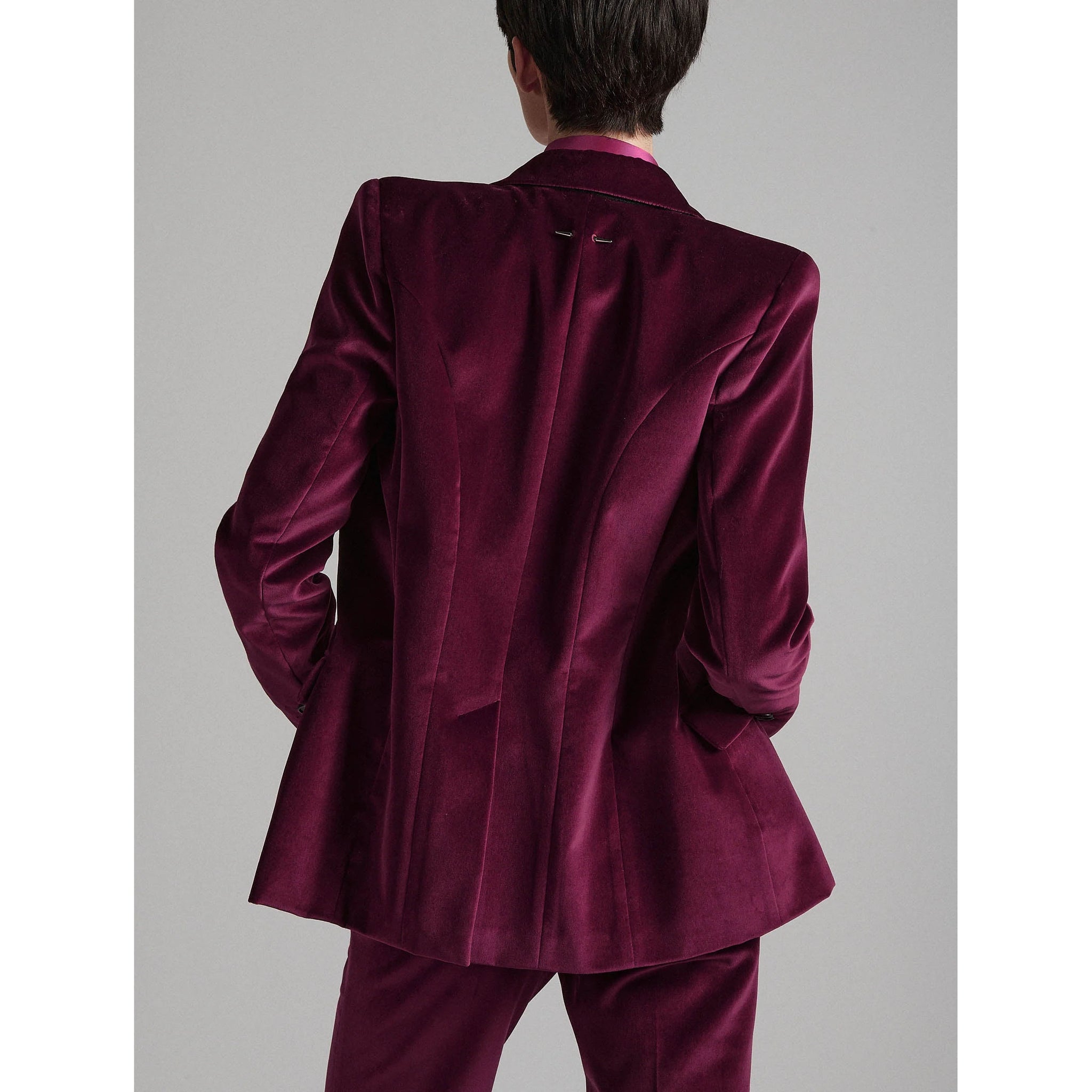 Barbara Bui- Fitted Pomegranate Velvet Jacket