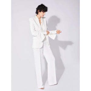 Barbara Bui- Crepe Fitted Suit Jacket with Satin Collar