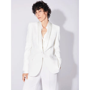 Barbara Bui- Crepe Fitted Suit Jacket with Satin Collar