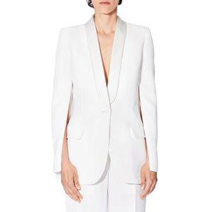 Barbara Bui- Crepe Fitted Suit Jacket with Satin Collar