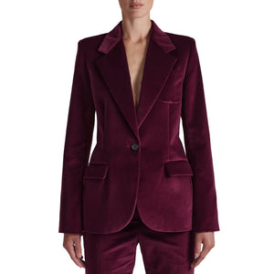 Barbara Bui- Fitted Pomegranate Velvet Jacket