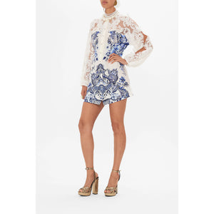 Camilla- Butterfly Detail Lace Sleeve Mini Dress