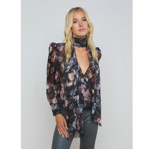 L'AGENCE- Cambria Silk Tie Neck Blouse