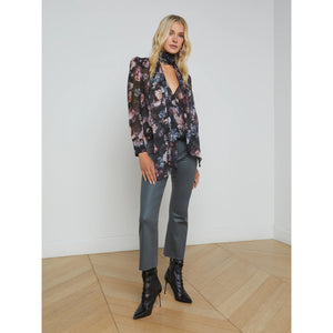 L'AGENCE- Cambria Silk Tie Neck Blouse