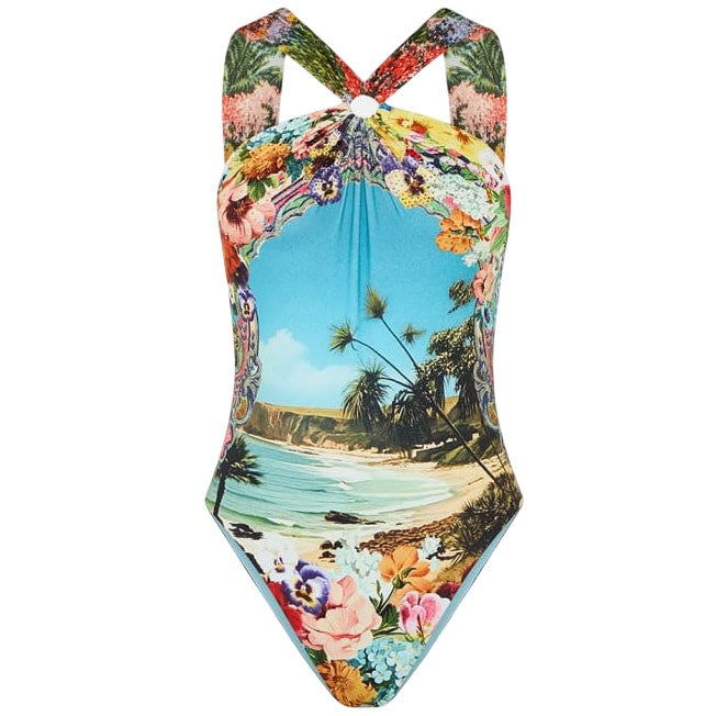 Camilla- Bathing Bombshell High-Neck One-Piece Swimsuit