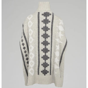 Lorena Antoniazzi- Wool and Alpaca Jacquard Poncho