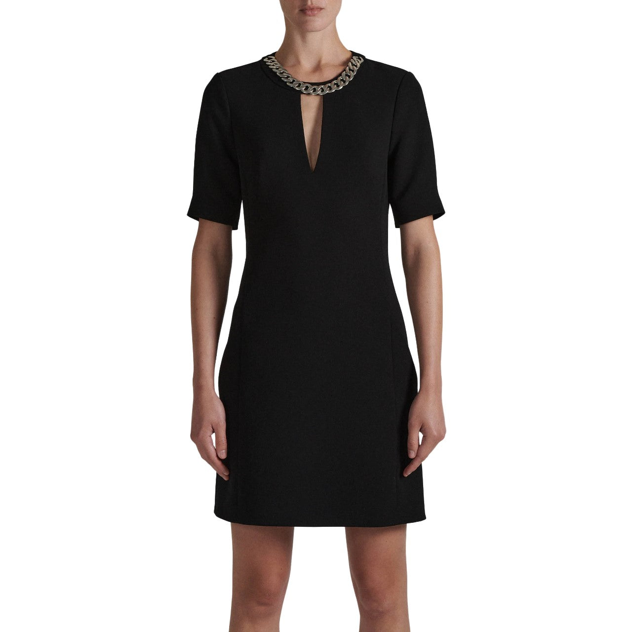 Barbara Bui- Black Crepe Dress with Jewel Neckline – Angela's Edit