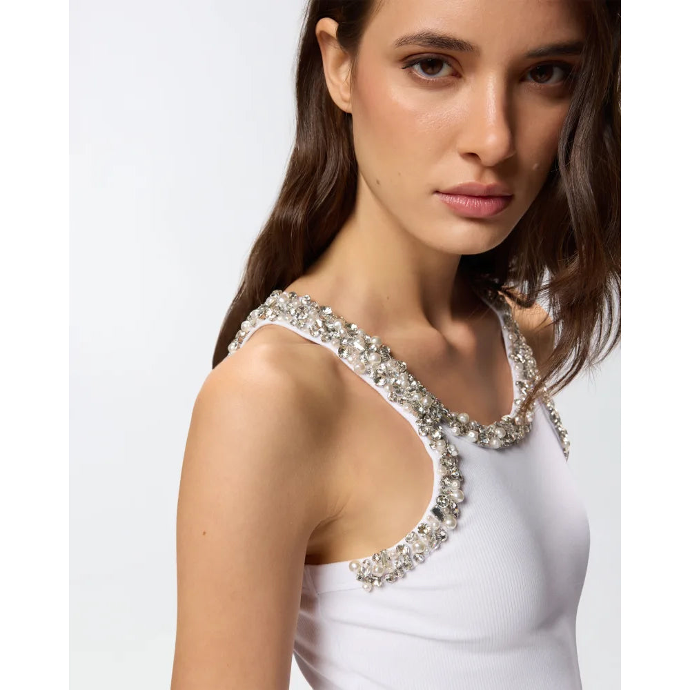Pinko- White Coriandoli Tank Top