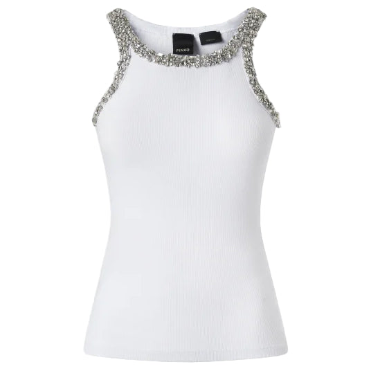 Pinko- White Coriandoli Tank Top