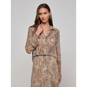 L'AGENCE- Cosette Crop Hi Low Shirt