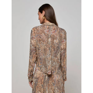 L'AGENCE- Cosette Crop Hi Low Shirt