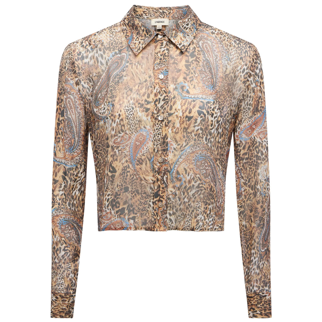 L'AGENCE- Cosette Crop Hi Low Shirt