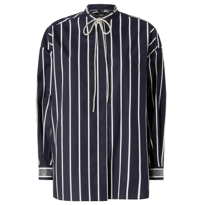 Pinko- Crescenza Striped Shirt with Shiny Laces