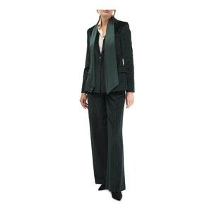 TWP- Demie Straight Forrest Green Velvet Trousers