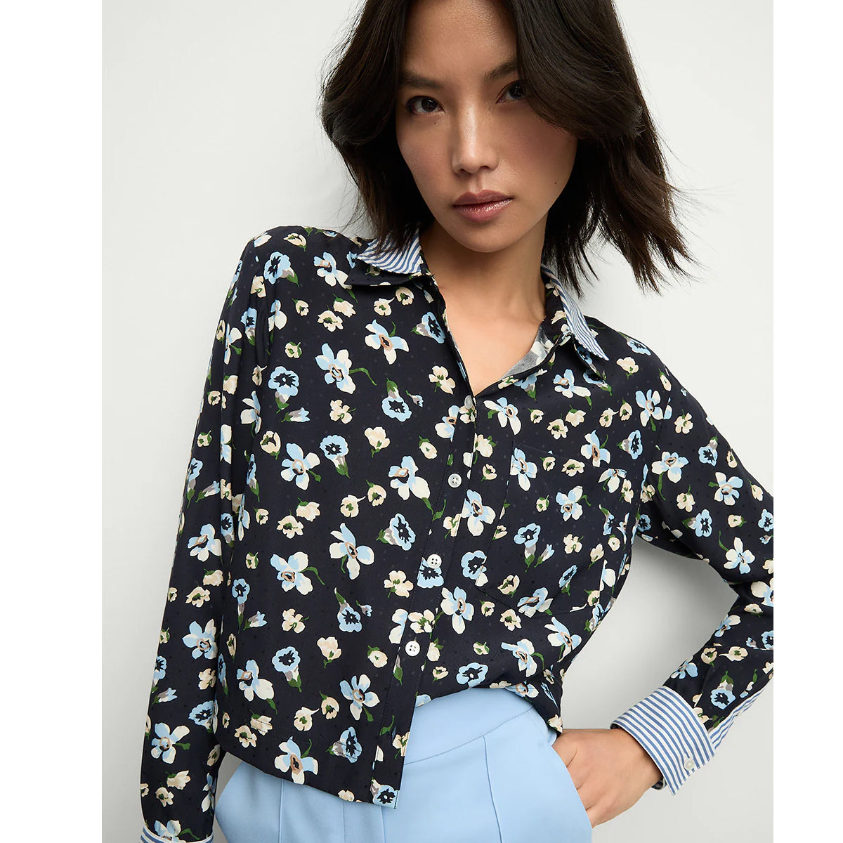 Veronica Beard- Maia Floral Silk Shirt