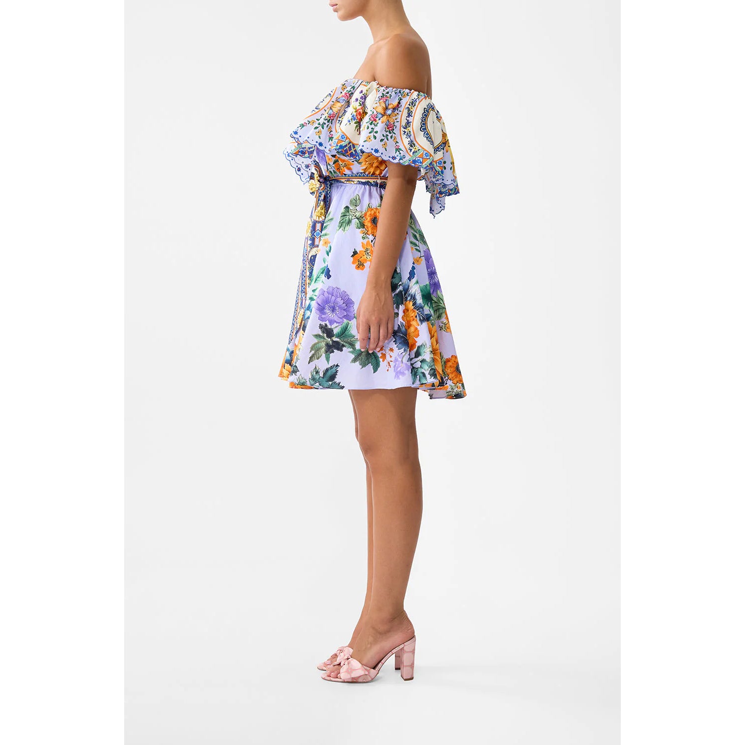 Camilla- Shoulder Frill Short Dress