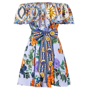 Camilla- Shoulder Frill Short Dress