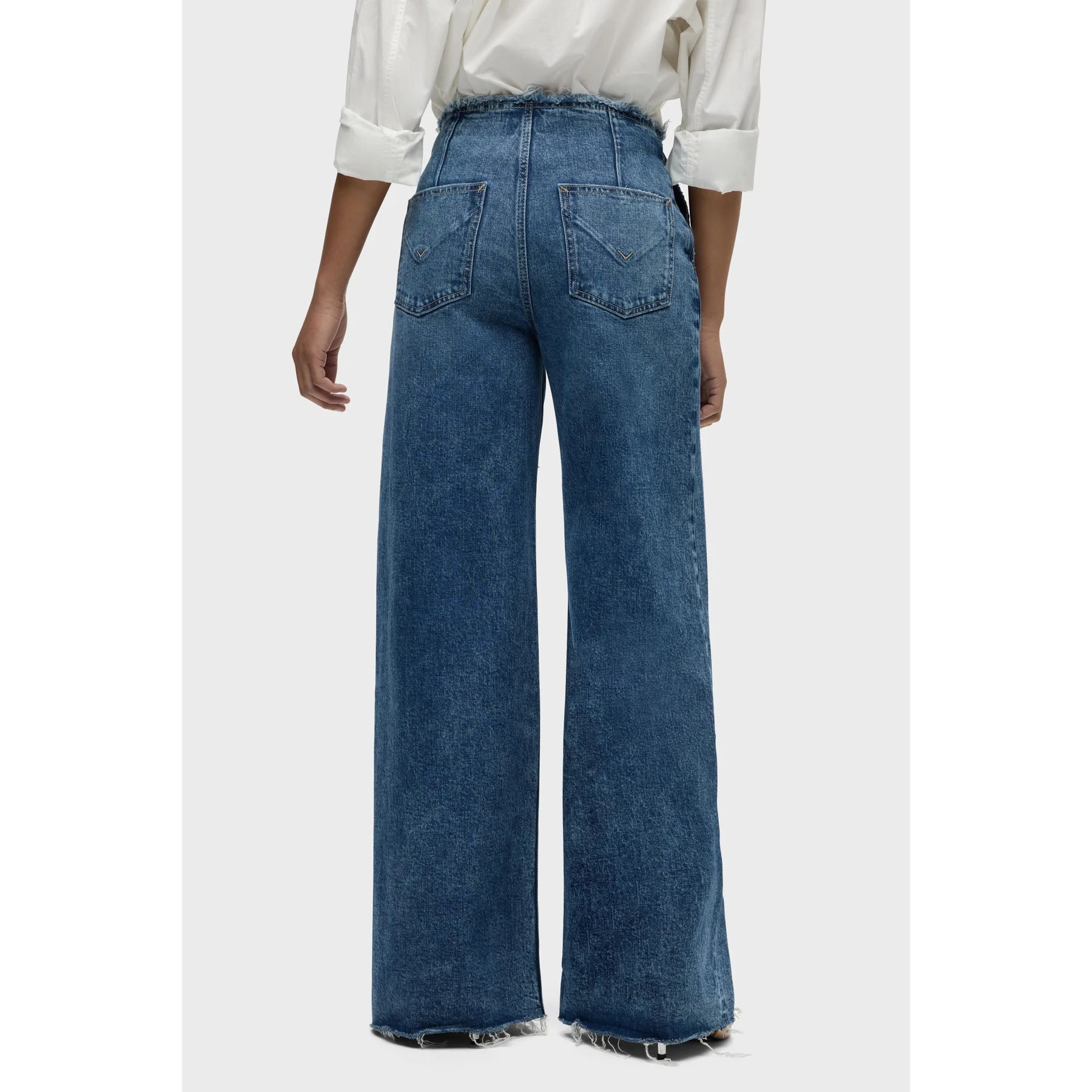 Hudson- James High Rise Darted Wide Leg Jeans