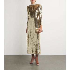 Saloni- Jena Sequin Midi Dress