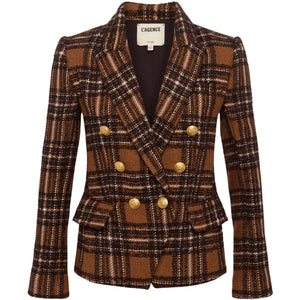 L'AGENCE- Kenzie Double Breasted Plaid Blazer