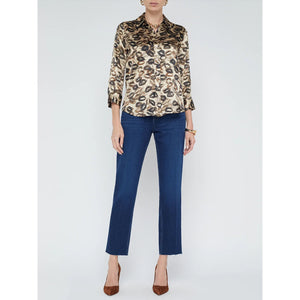 L'AGENCE- Dani Silk Blouse with Lips Print