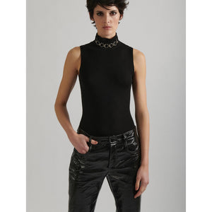 Barbara Bui- Sleeveless Turtleneck with Chain Detail