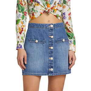 L'AGENCE- Kris Button Front Mini Skirt