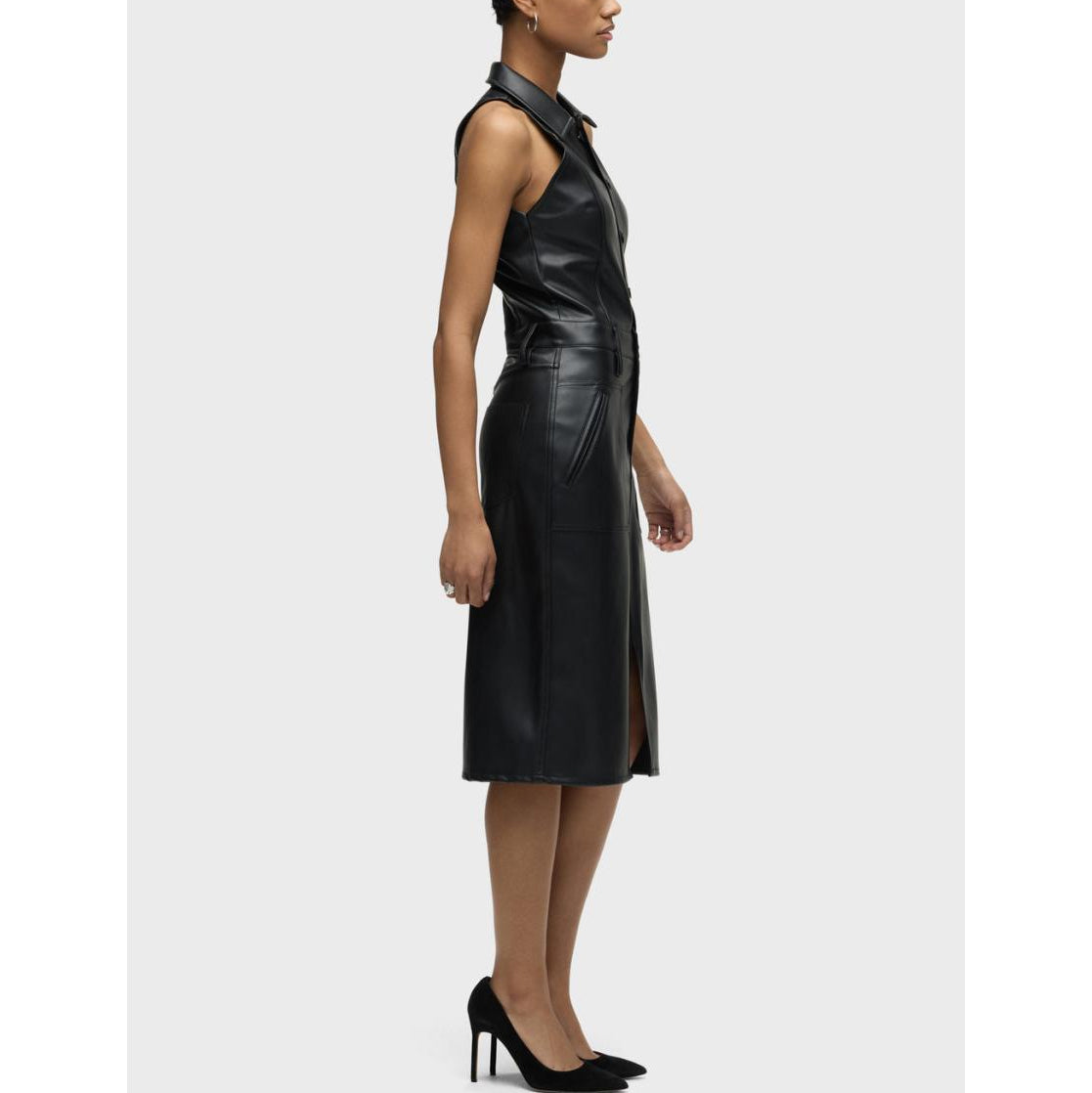 Hudson- Faux Leather Utility Dress