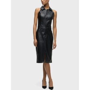 Hudson- Faux Leather Utility Dress