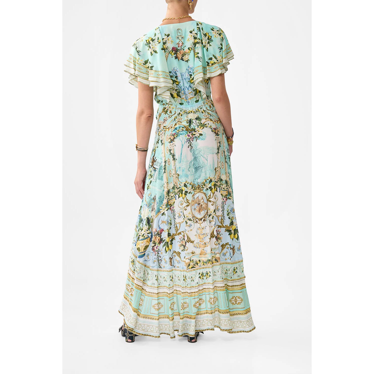 Camilla- Frill Sleeve Long Dress