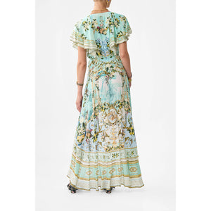 Camilla- Frill Sleeve Long Dress