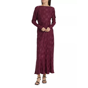 Saloni- Marta B Check Maxi Dress