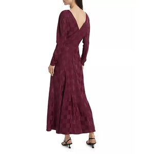 Saloni- Marta B Check Maxi Dress