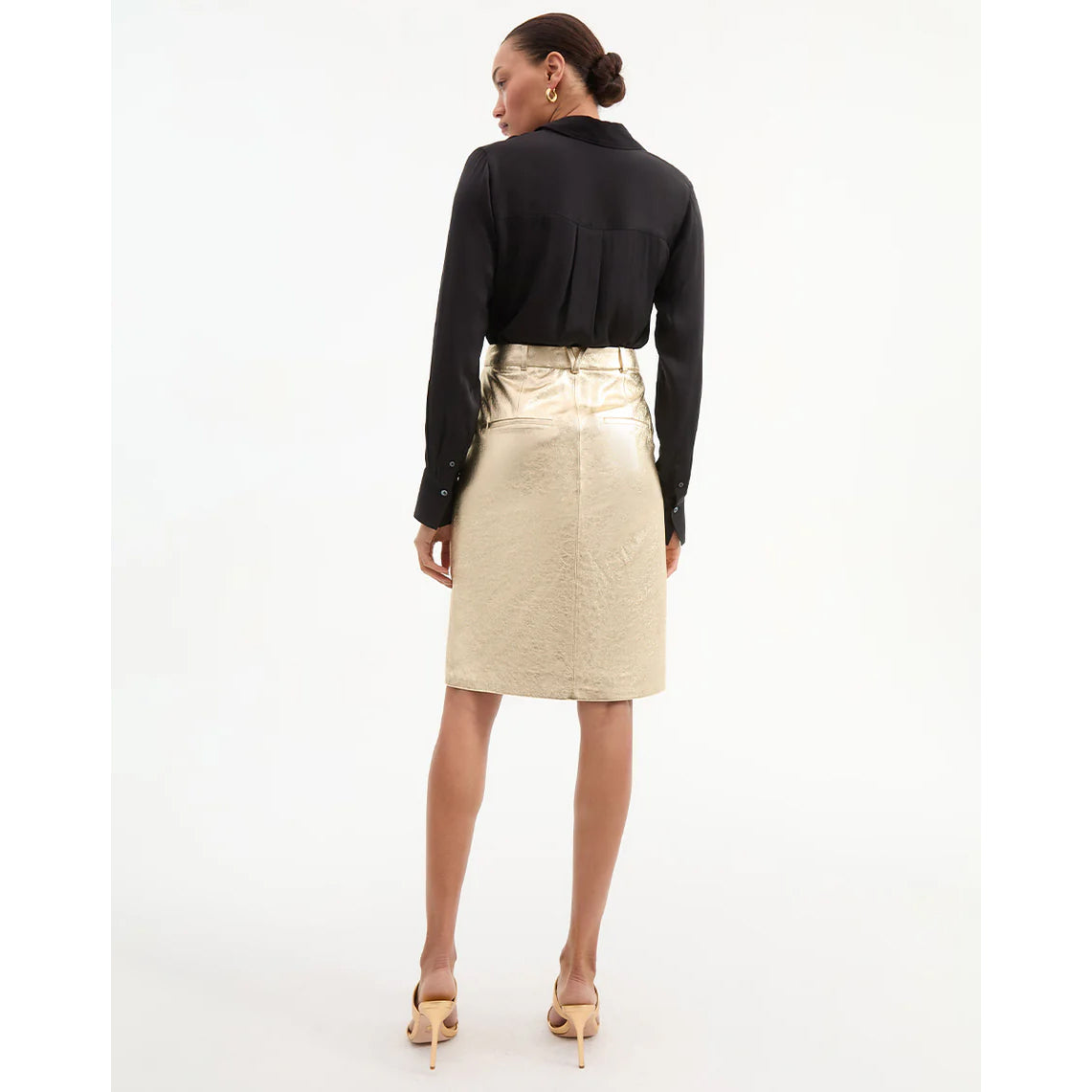 Veronica Beard- Maxine Leather Midi Skirt