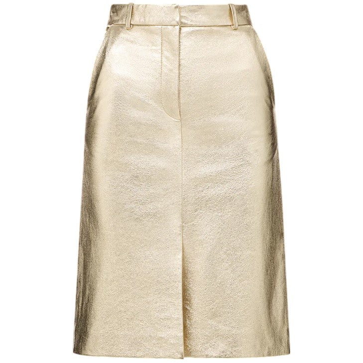 Veronica Beard- Maxine Leather Midi Skirt