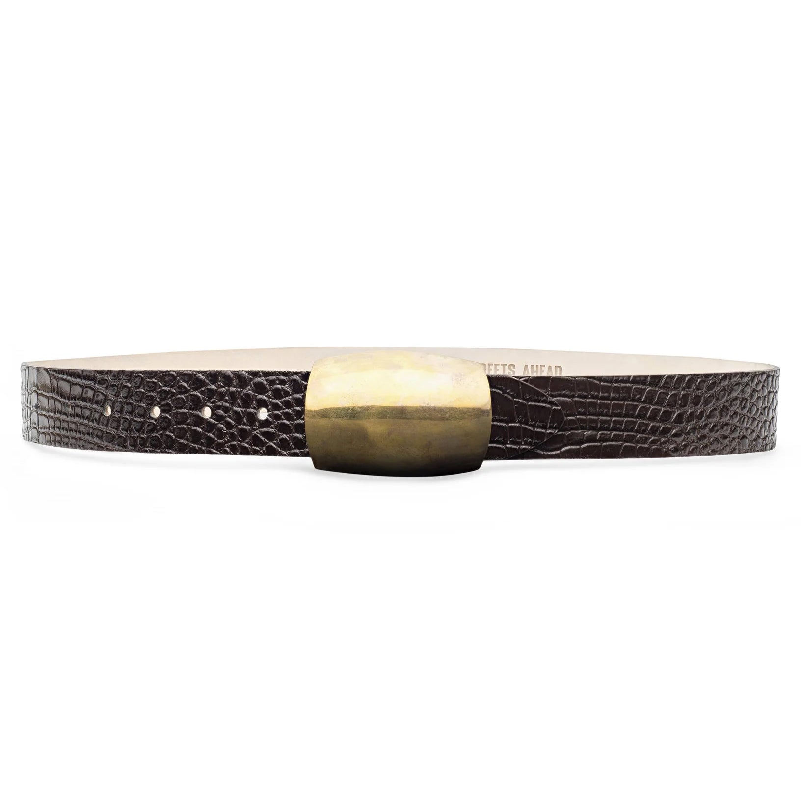 L'AGENCE- Milou Domed Croc Embossed Belt