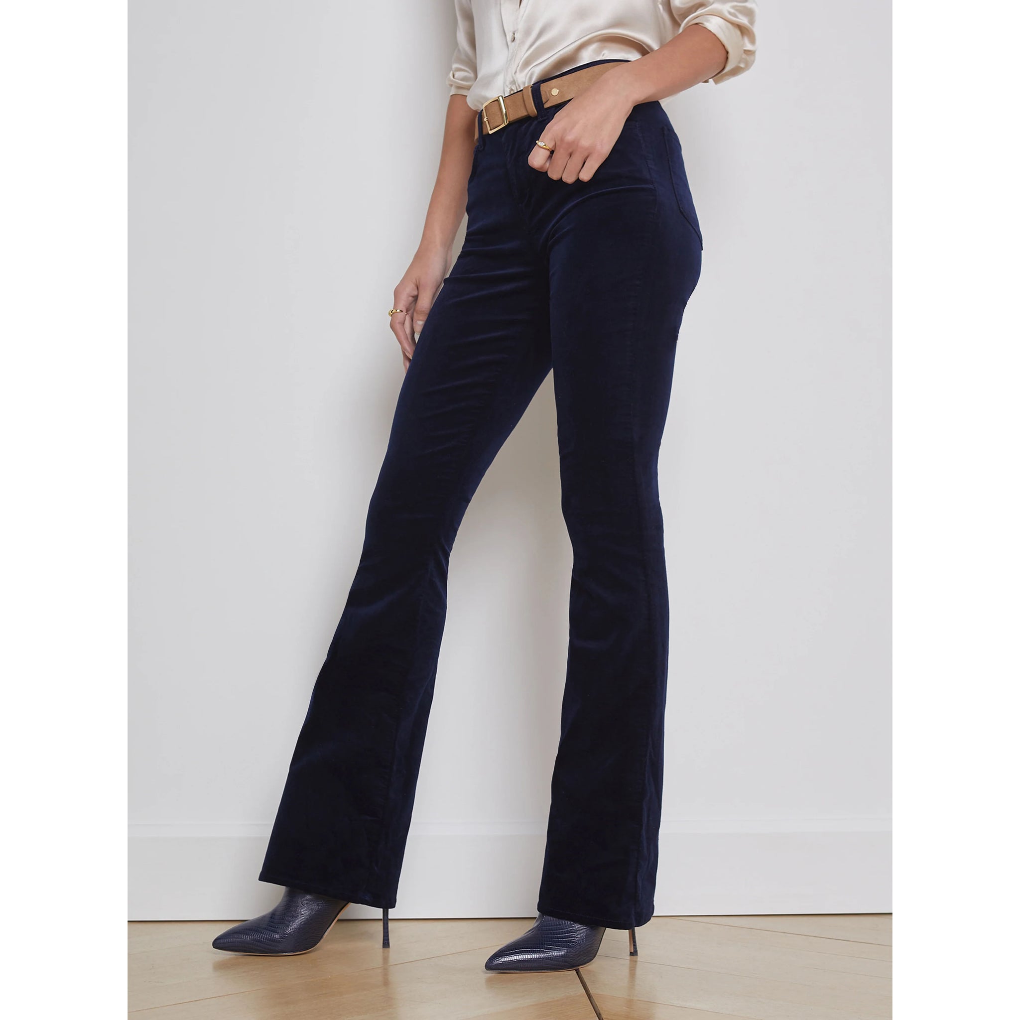 L'AGENCE- Stevie High Rise Straight Velvet Jeans