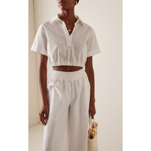 Jonathan Simkhai- Nicky Cropped Cotton Poplin Top