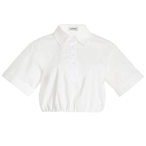 Jonathan Simkhai- Nicky Cropped Cotton Poplin Top