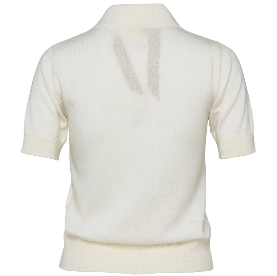 No. 21- Ruffle Front Short Sleeve Polo