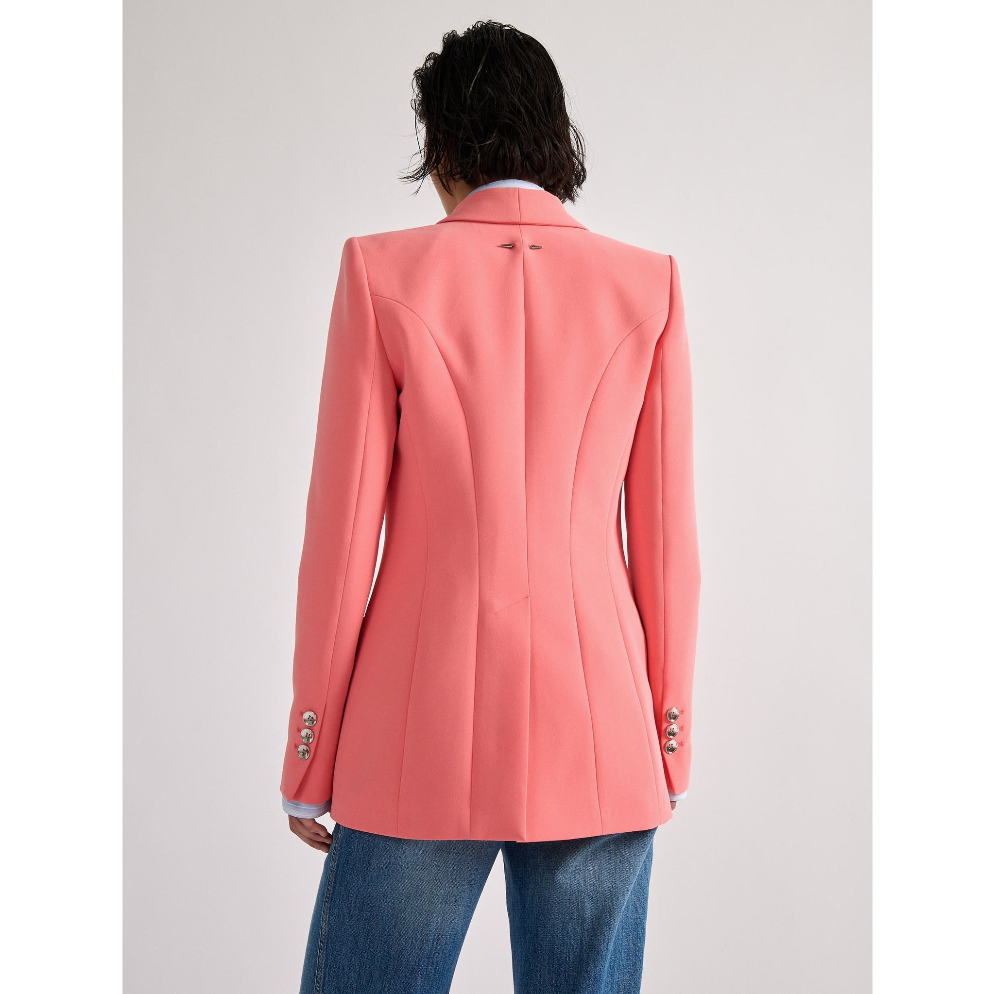 Barbara Bui- Zipped-sleeve suit jacket in tangerine caddy