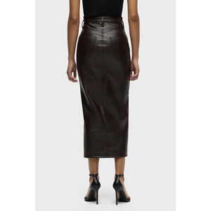 Hudson- Vegan Leather Reconstructed Skirt