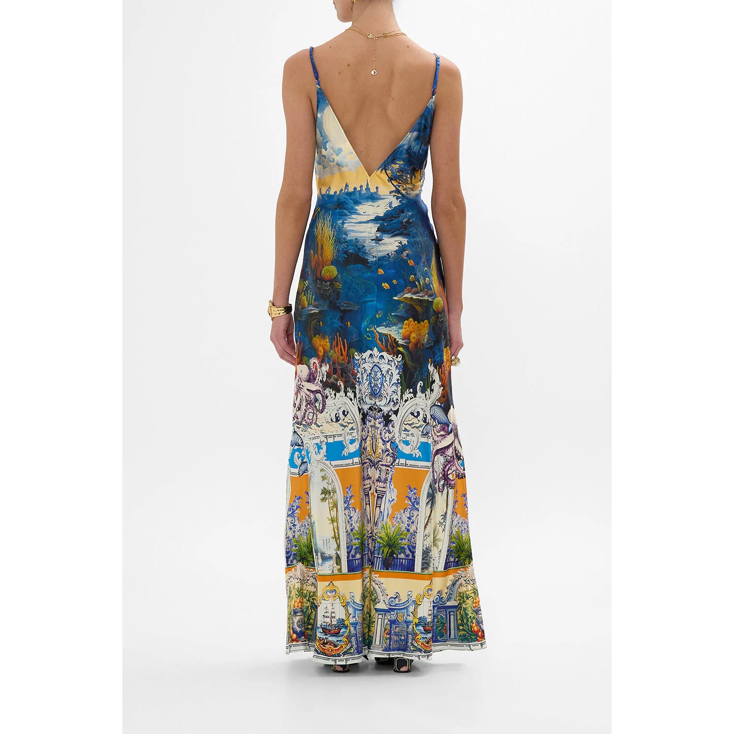 Camilla- V Neck Full Length Bias Slip Dress