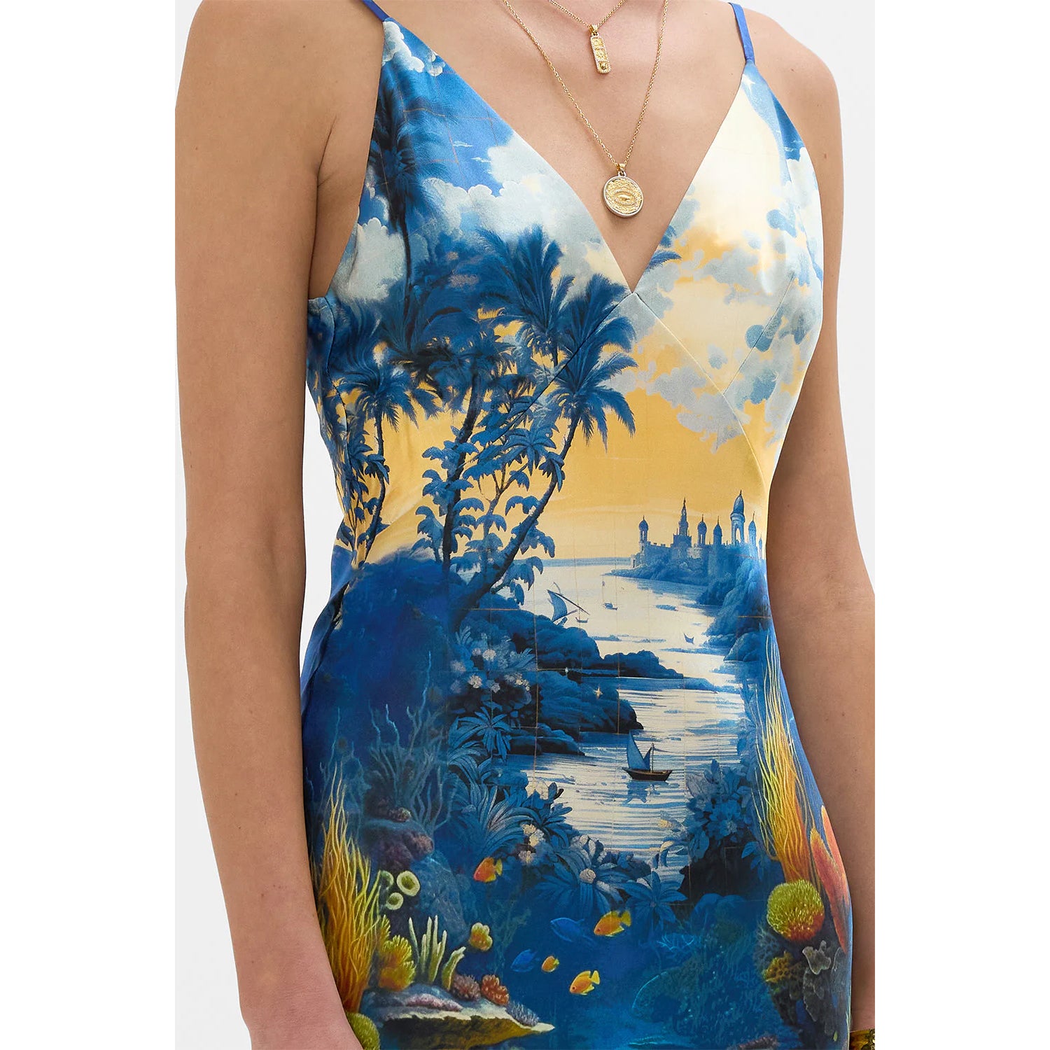 Camilla- V Neck Full Length Bias Slip Dress