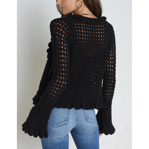 L'AGENCE- Solaris Crochet Open Cardigan